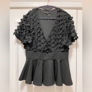 (M) Endless Rose floral V-neck blouse